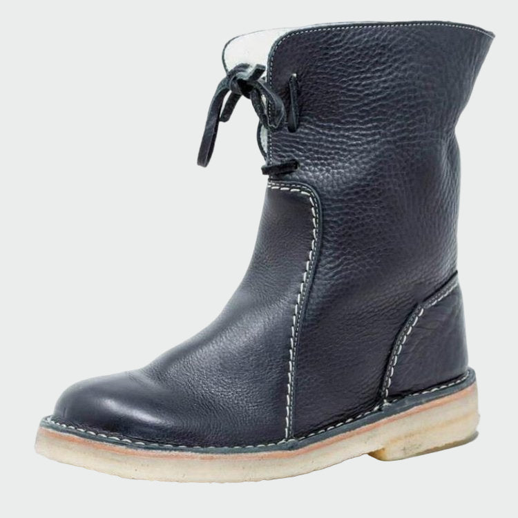 Annika - Waterproof Wool-Lined Leather Ankle Boots