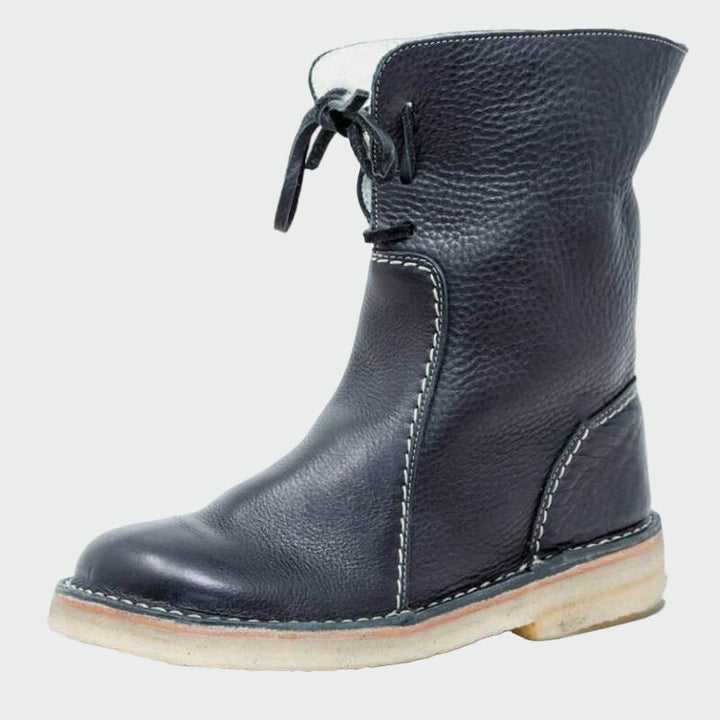 Annika - Waterproof Wool-Lined Leather Ankle Boots