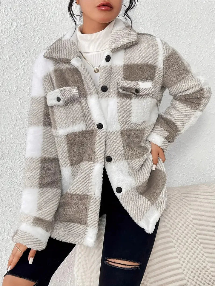 Ava | Elegant striped fleece jacket