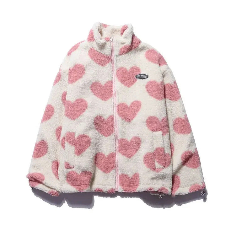 Bonnie - Reversible Heart Print Coat