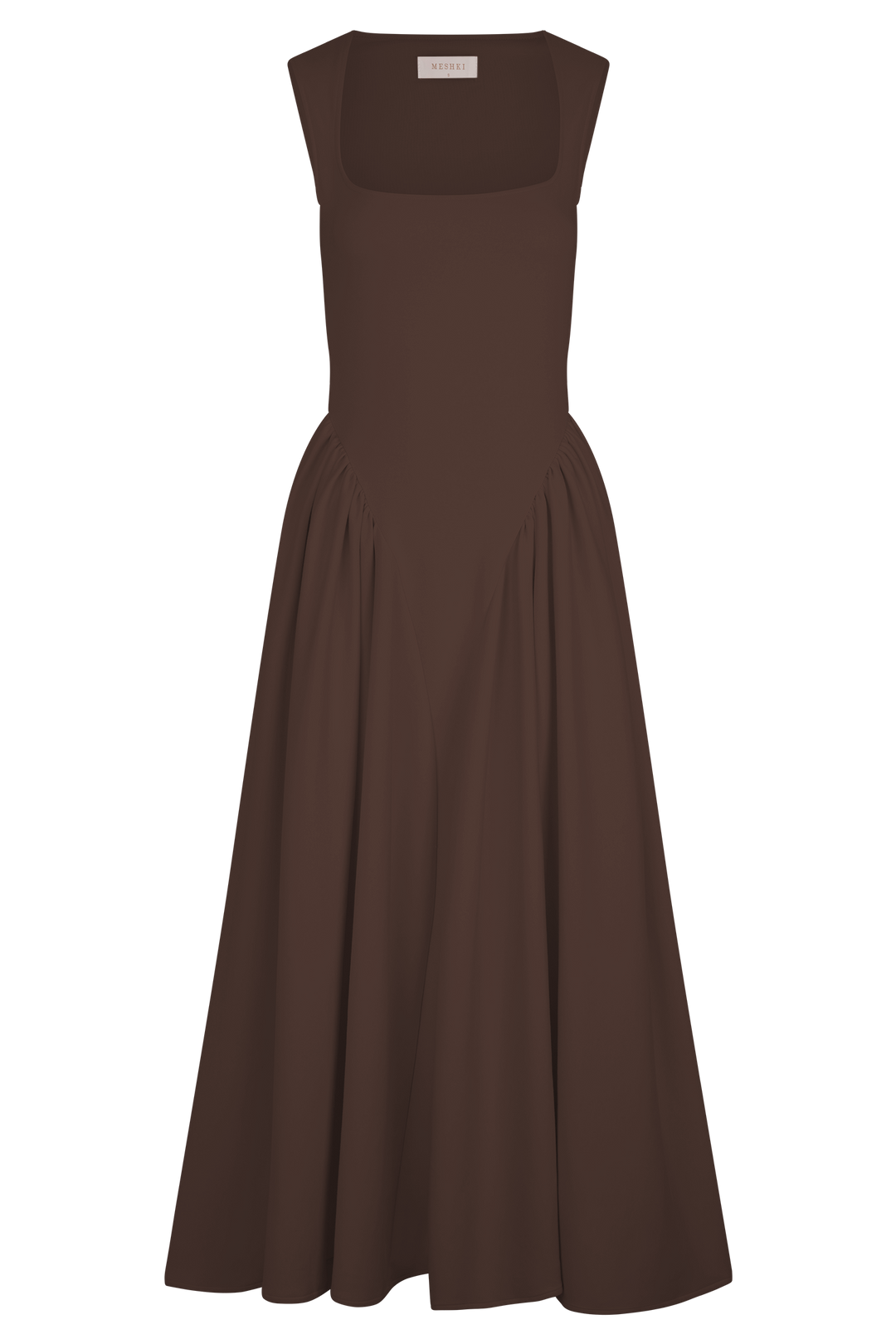 Skye - Brown Knit Midi Dress
