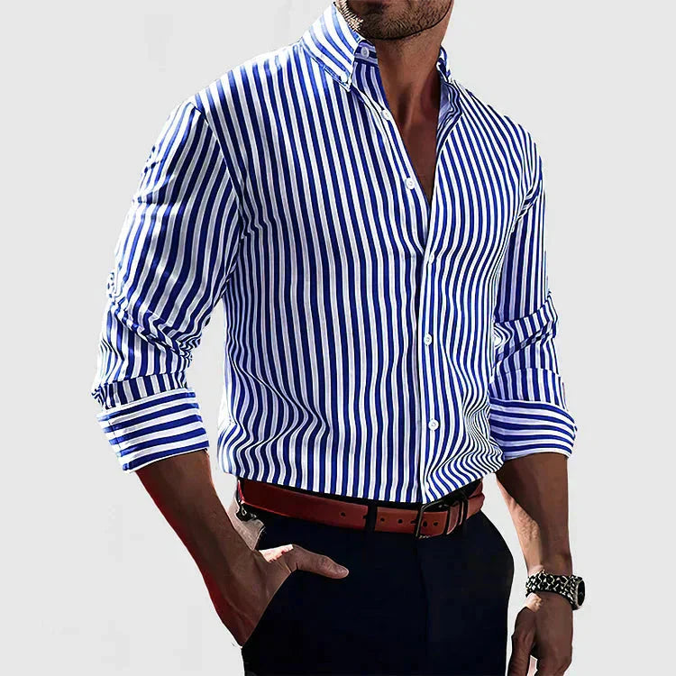 Xavier - Striped Soft-Blend Overshirt