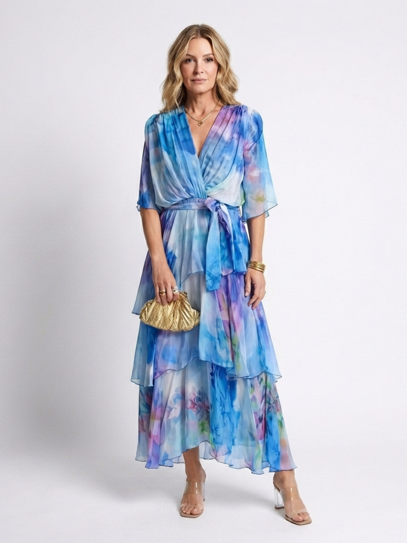 Cecily Sheer Layered Maxi Dress