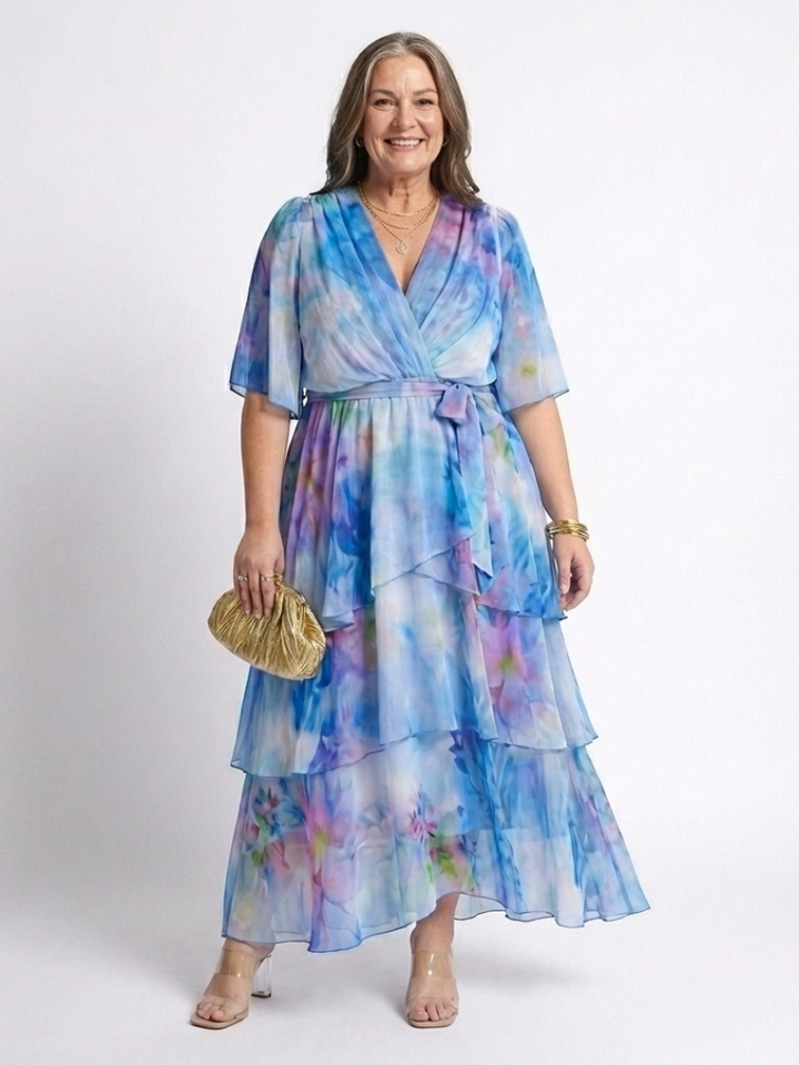 Cecily Sheer Layered Maxi Dress