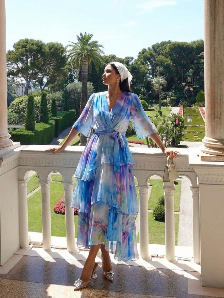 Cecily Sheer Layered Maxi Dress