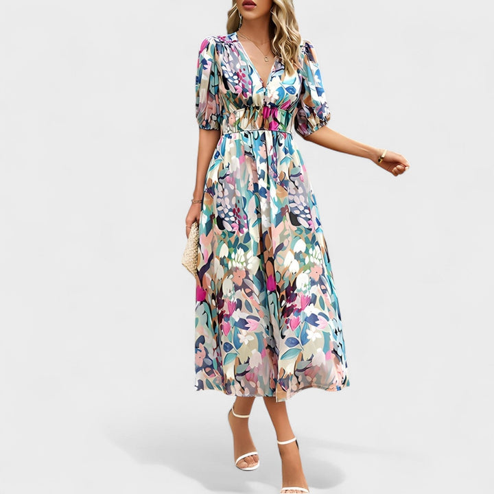 Eleanor - Elegant Floral Midi Dress