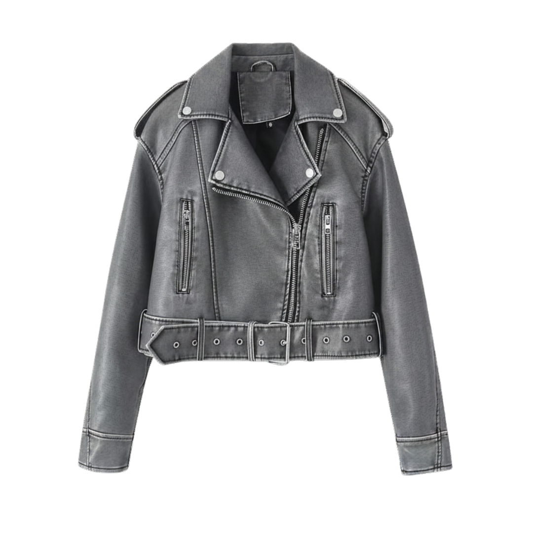 Nicole | Vintage Moto Loose Leather Jacket