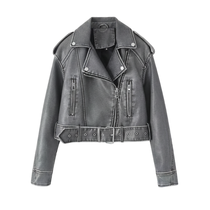 Nicole | Vintage Moto Loose Leather Jacket