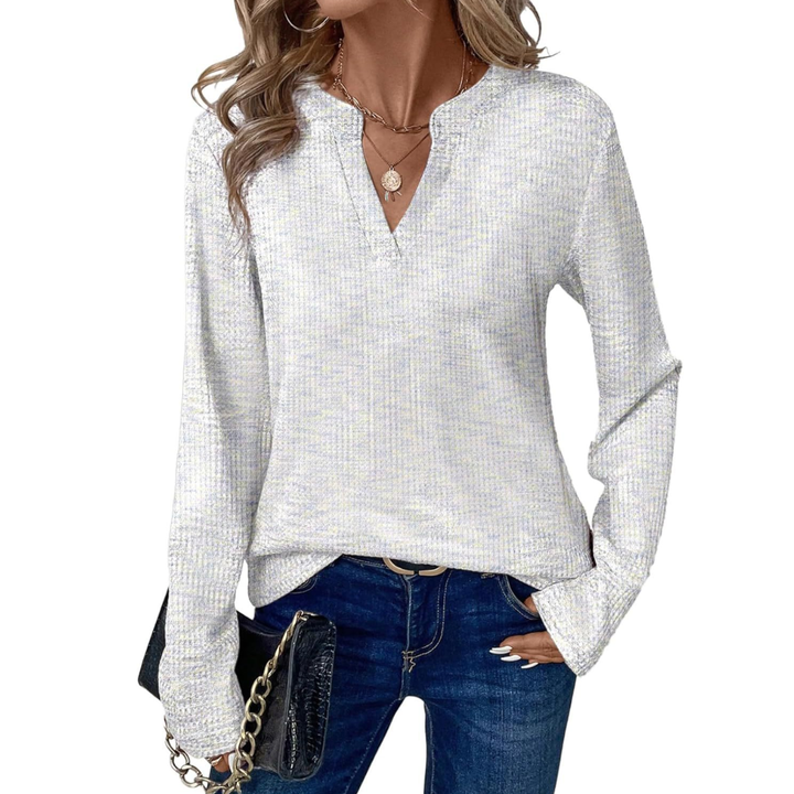 Rachael | Cosy V-Neck Waffle Knit Top