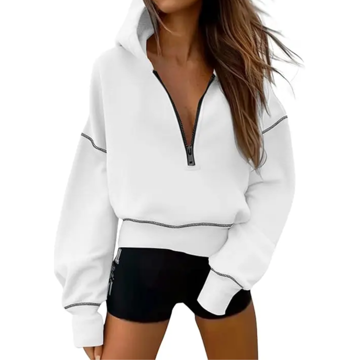 Sienna | Cosy Half-Zip Cropped Pullover Sweatshirt