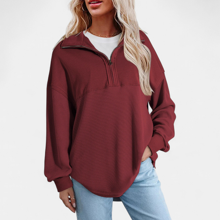 Xanthe | Relaxed Waffle Knit Pullover Top