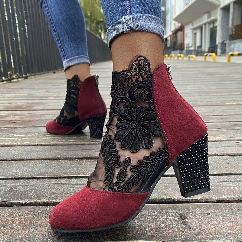 Scarlett | Chic Lace Heeled Boots