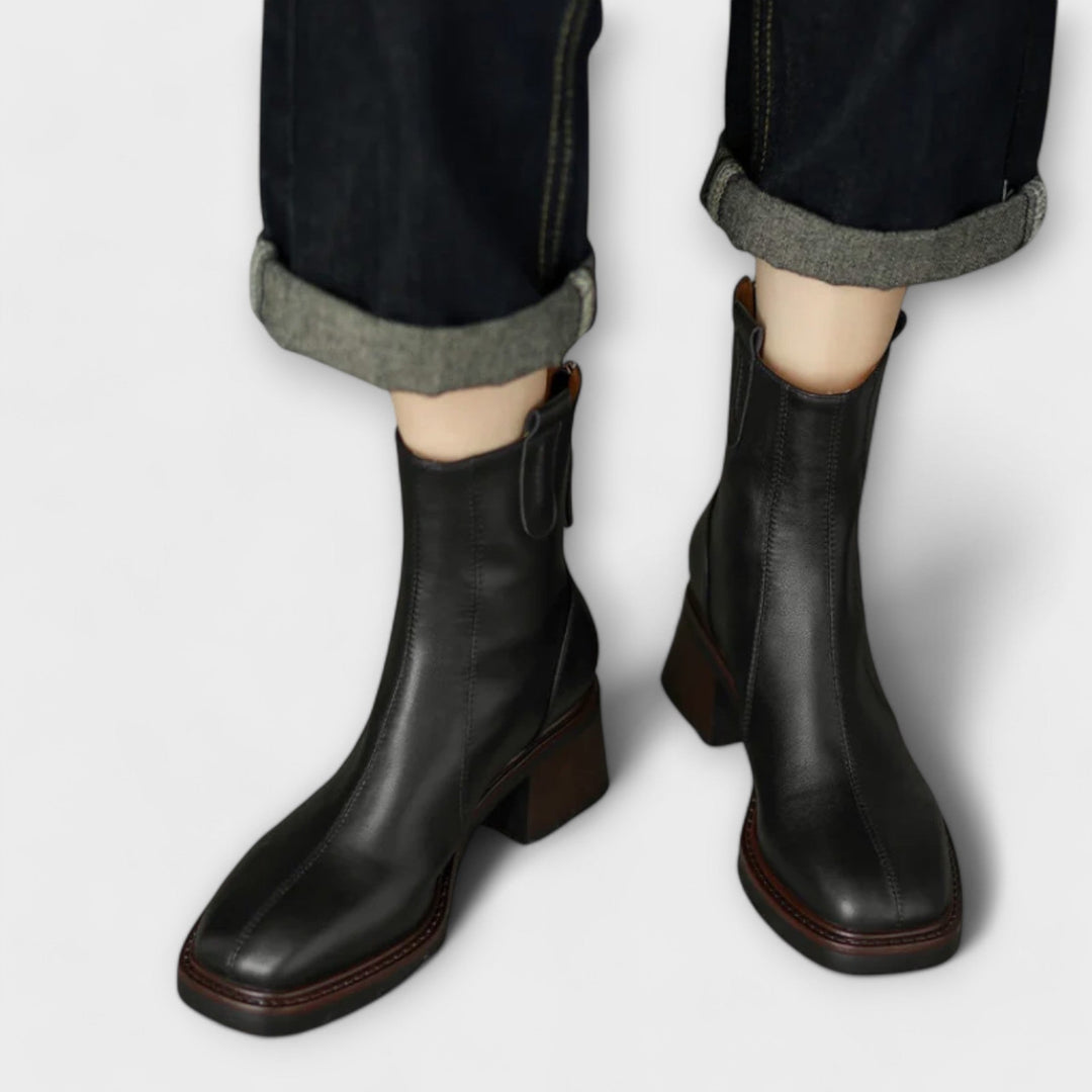 Lara - Women's Rubber and Leather Boots