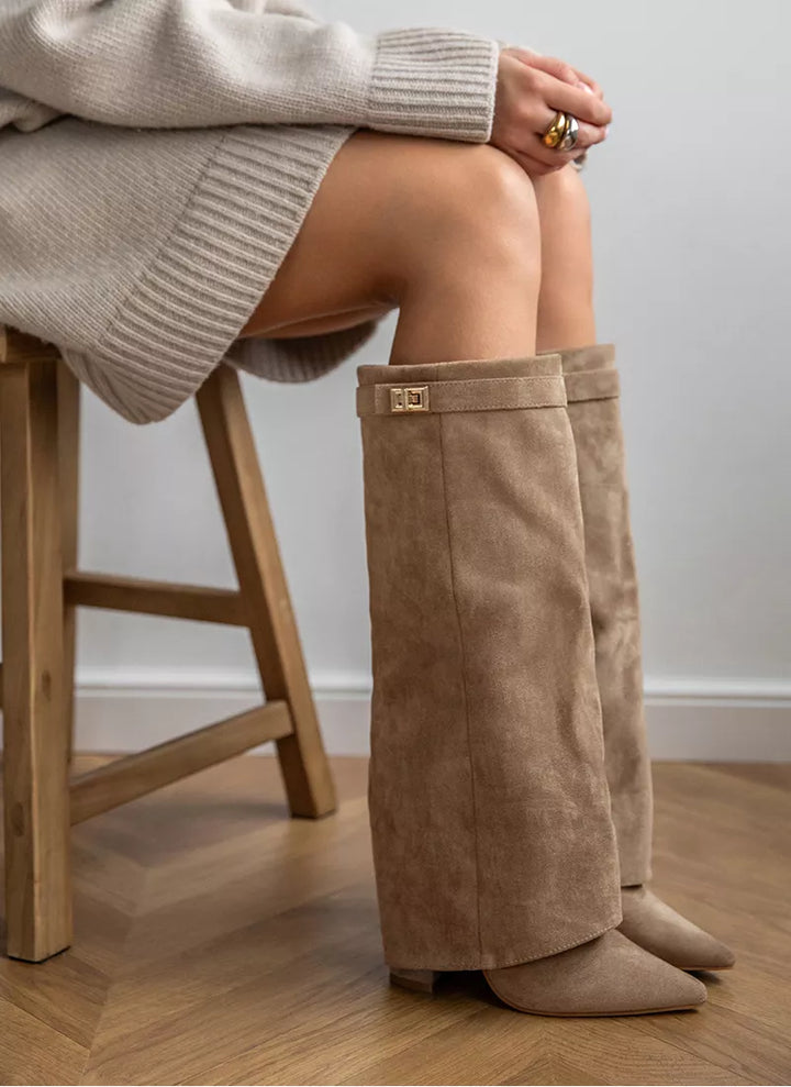 Hannah | Khaki Suede Boots