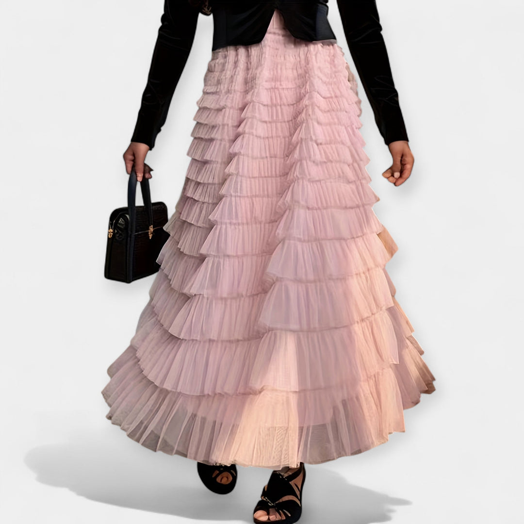 Elegant Skirt with Tulle Detail