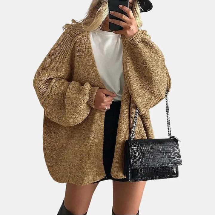 Hayley | Oversized Fit Lantern Sleeve Autumn Knit Cardigan