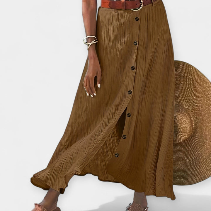 Long Semi-Sheer Skirt with Slit
