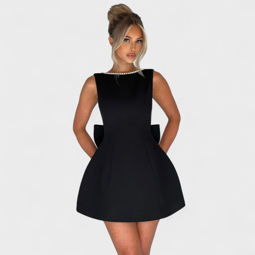 Evie - Pearl Detail Mini Dress