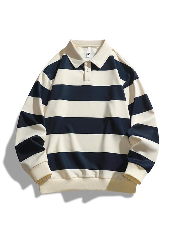 Lily | Classic Fashion Striped Collar Long Sleeve Sweatshirt