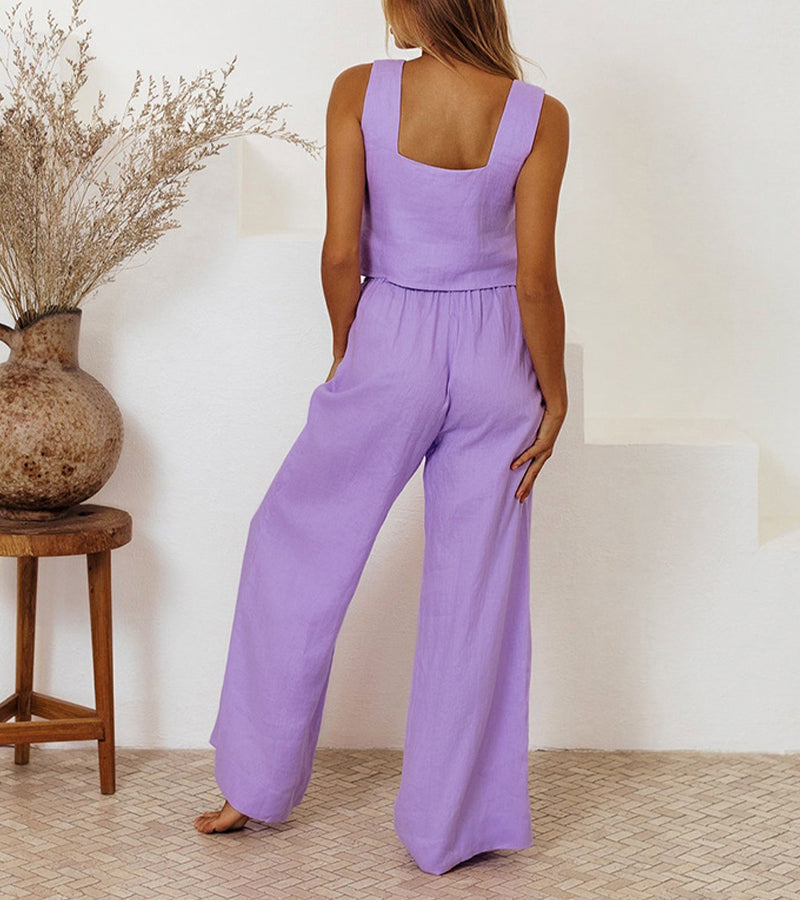 Matilda | Minimalist top and flared trousers set