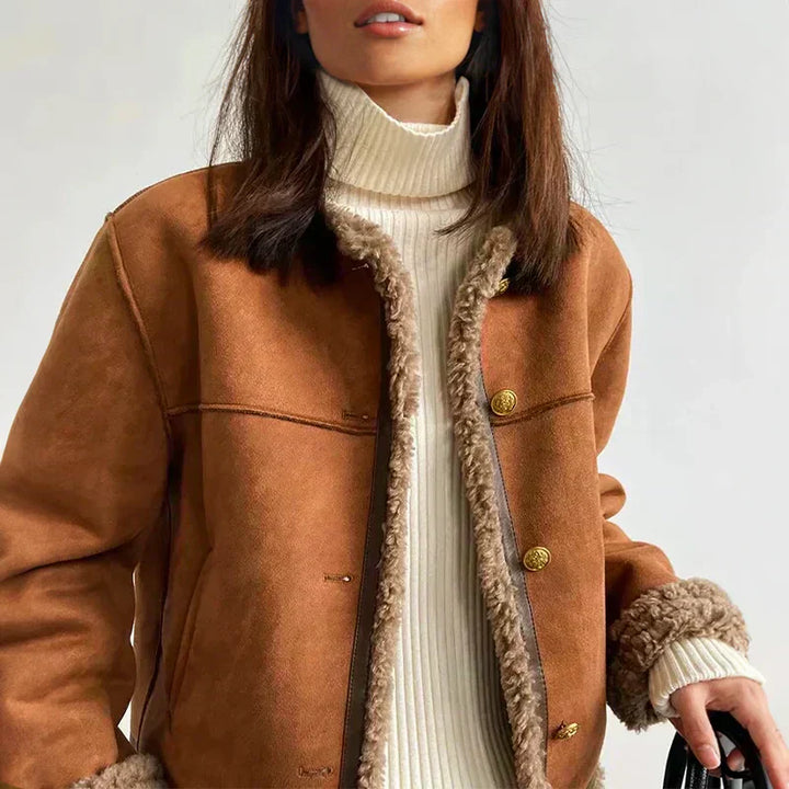 Vera - Button Leather Coat