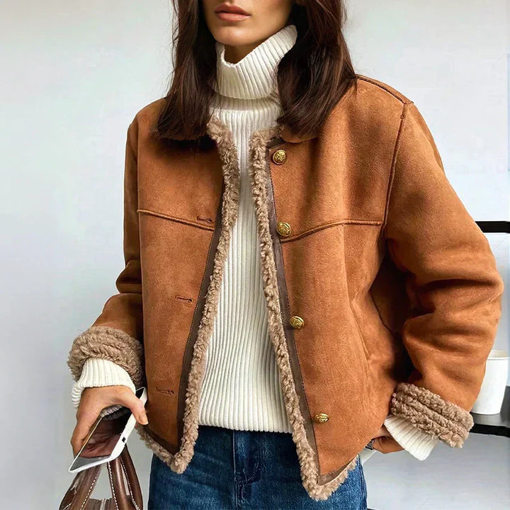 Vera - Button Leather Coat
