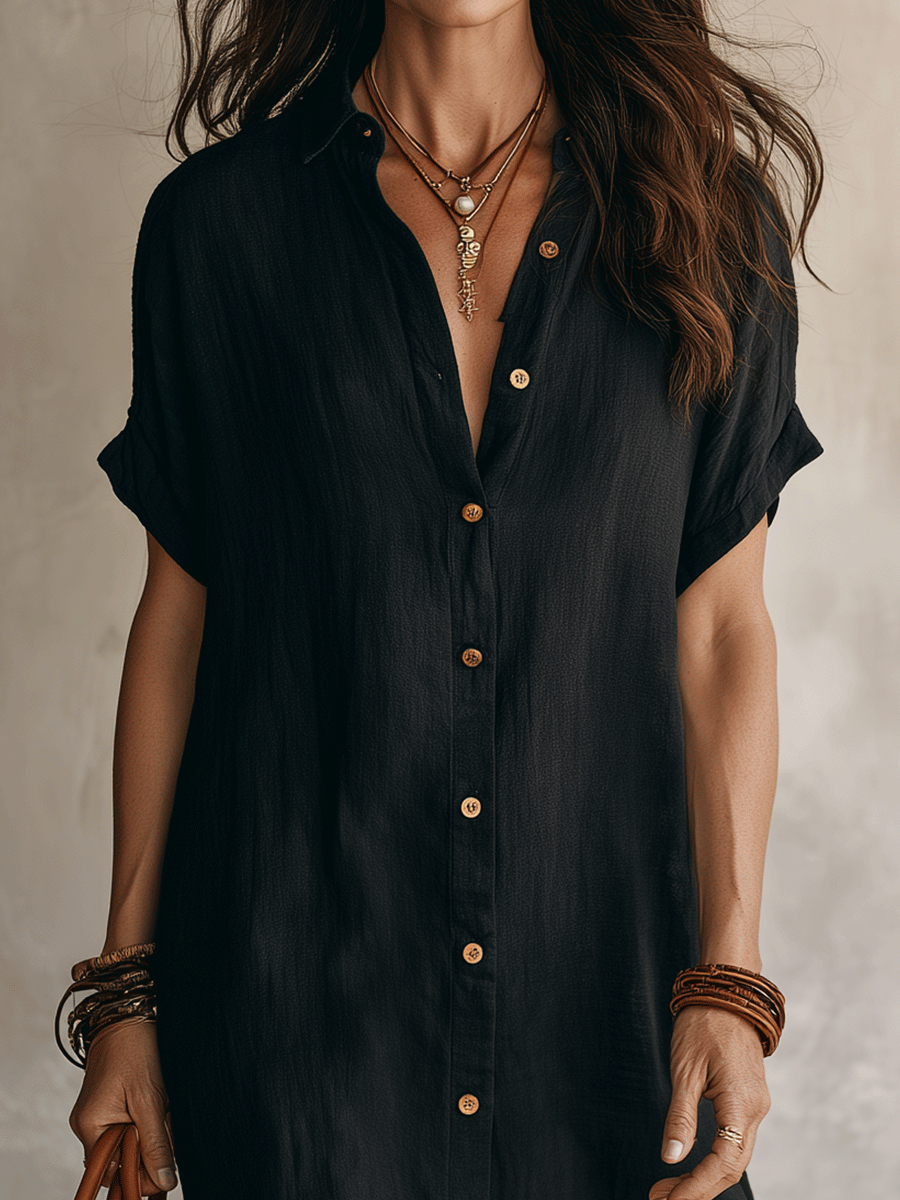 Bridget Boho Linen Midi Dress
