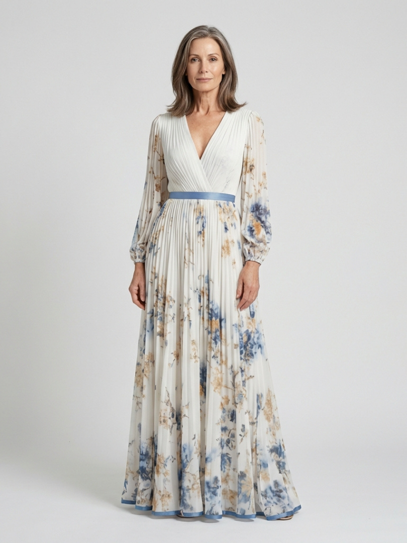 Petronella Ivory Floral Maxi Dress