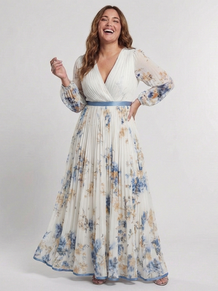 Petronella Ivory Floral Maxi Dress