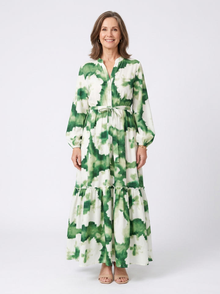 Agnes Floral Tie-Waist Tiered Maxi Dress