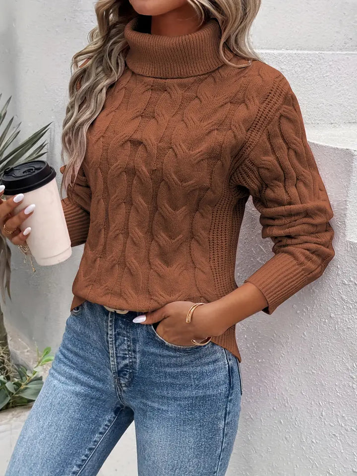 Rachael | Cable Knit Turtleneck Sweater
