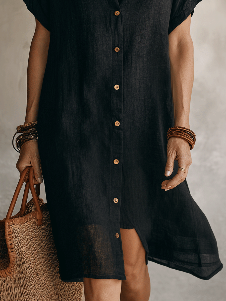 Bridget Boho Linen Midi Dress
