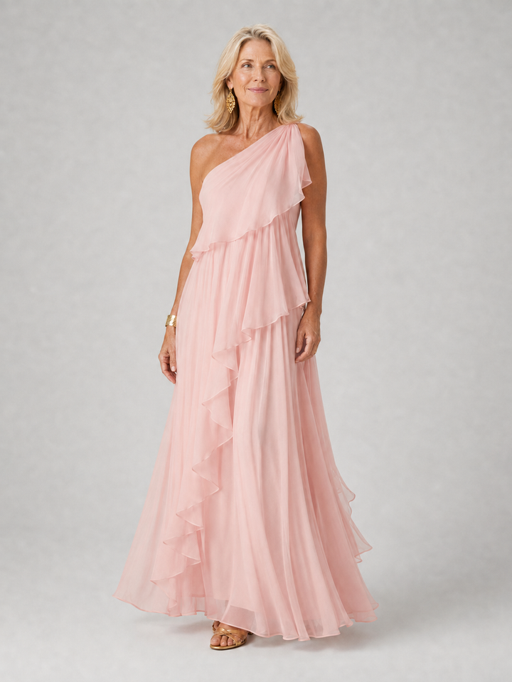 Eleanor Asymmetric One-Shoulder Maxi Dress
