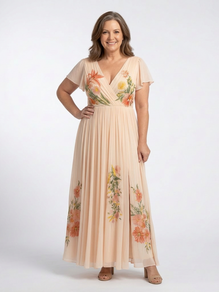 Isolde Floral Pleated Maxi Dress