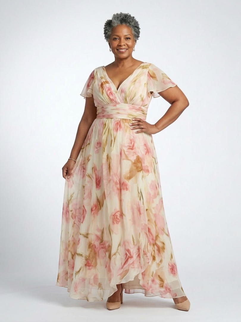 Cordelia Pink Floral Maxi Dress