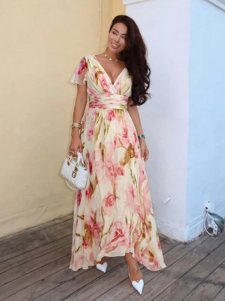 Cordelia Pink Floral Maxi Dress
