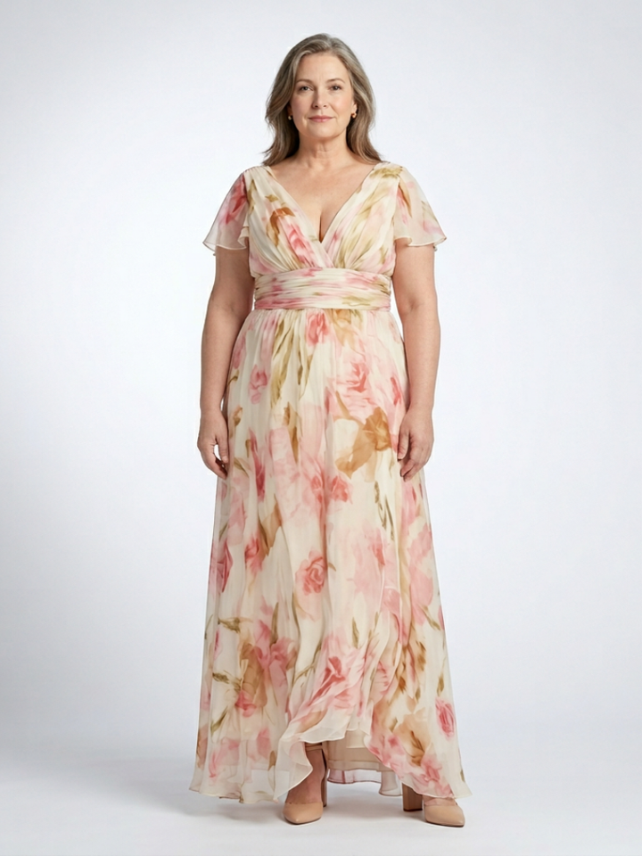 Cordelia Pink Floral Maxi Dress
