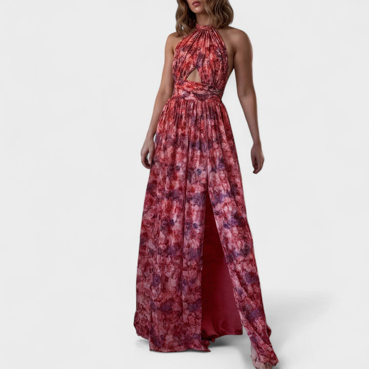Freya - Halter Neck Open Back Maxi Dress