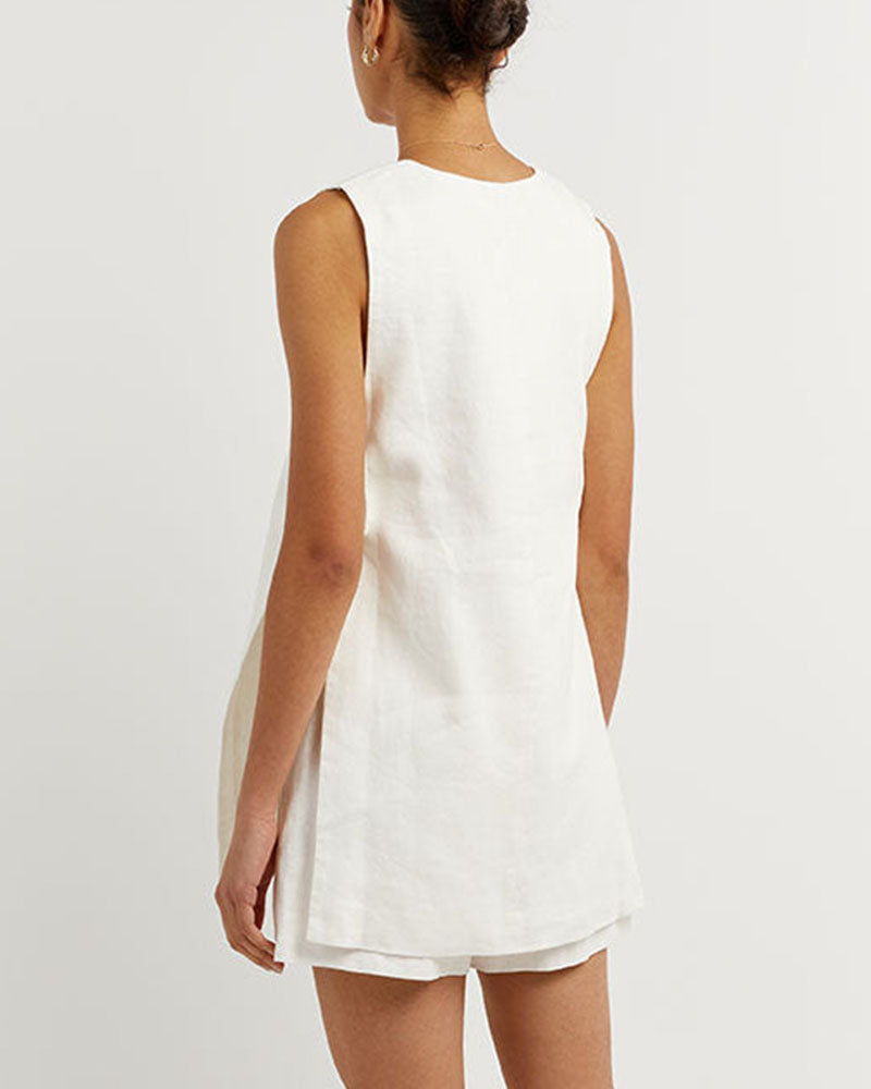 Matilda | Sleeveless set with buttons