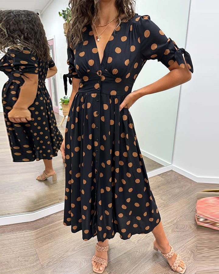 Bonnie - Elegant Polka Dot Dress
