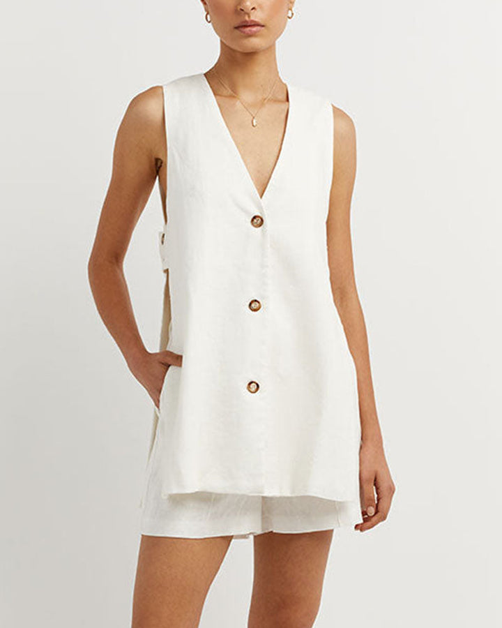 Matilda | Sleeveless set with buttons