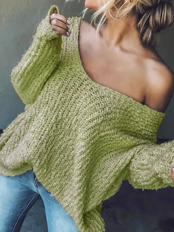 Sabrina | Comfy Drop Shoulder Long Sleeve Sweater