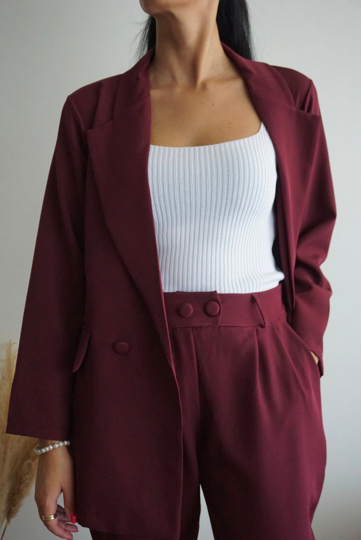 Abigail - Burgundy Co-Ord Set