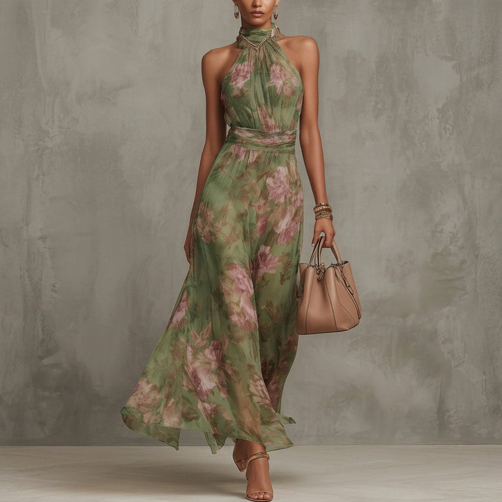 Charlotte - Floral Halter Maxi Dress