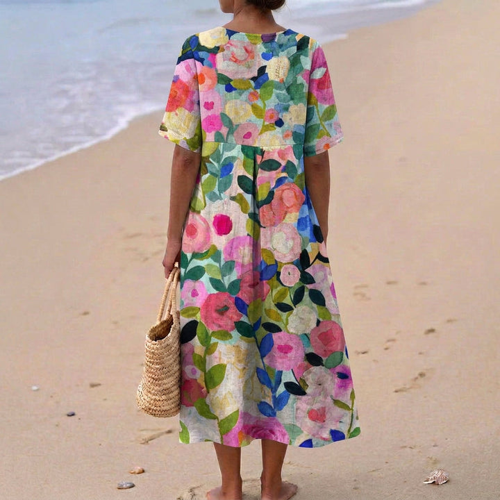 Chloe - Watercolour Floral Dress