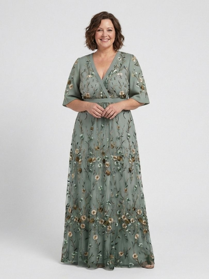 Adelaide Green Floral Maxi Dress