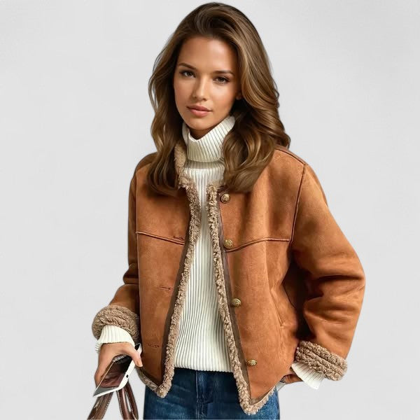 Vera - Button Leather Coat