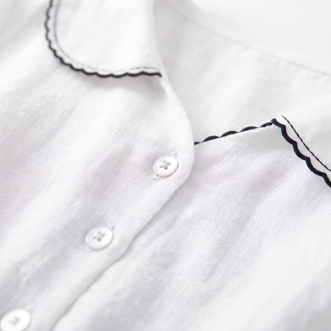 Ava | Elegant cotton-linen dress with half sleeves