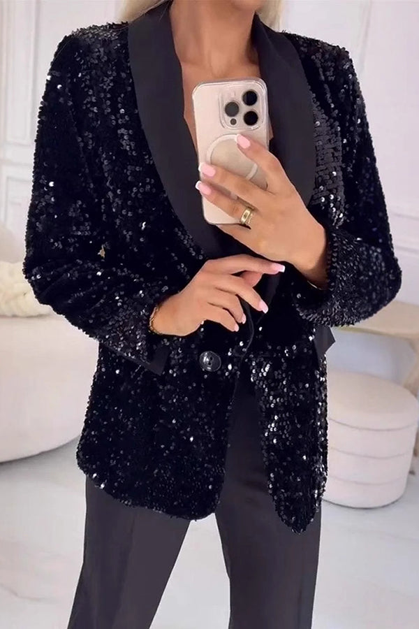LUXARA | Shimmer Sequin Blazer