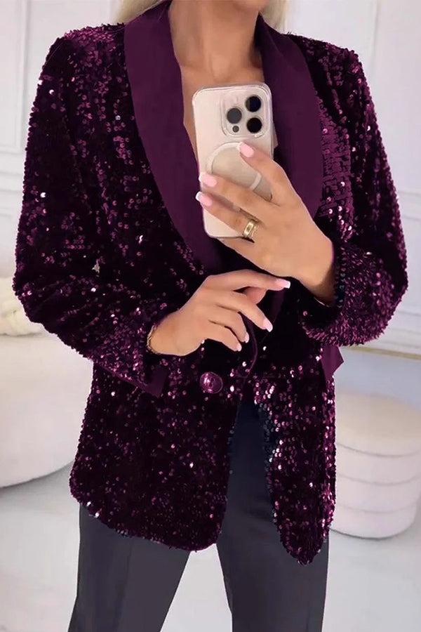 LUXARA | Shimmer Sequin Blazer